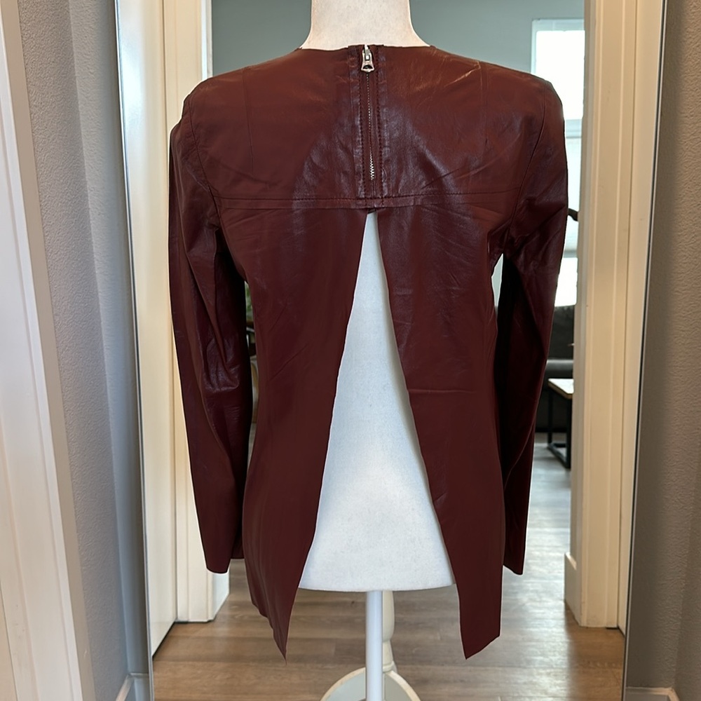 ACNE Studios Rare Runway Lamb Leather Split Open Back Top - Picture 5 of 10